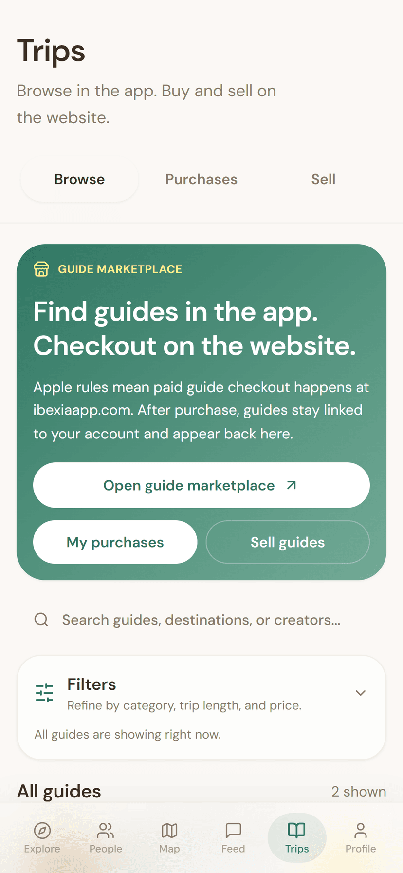 Guides — Ibexia app